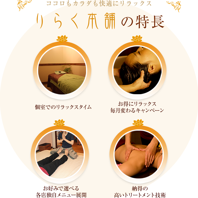 ココロもカラダも快適にリラックス 体・快・適 りらく本舗